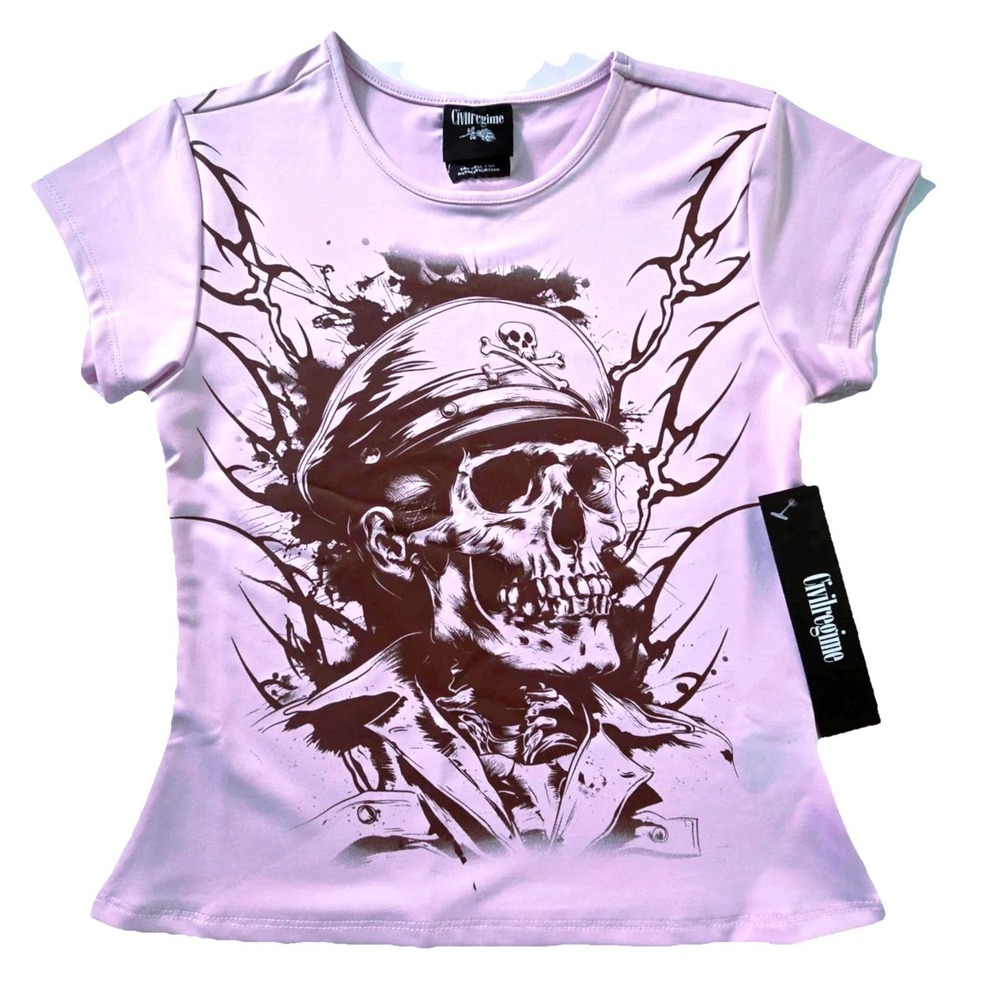 Civil Regime‎ Captain Barbarian Energy Baby Tee In Baby Pink Size Large